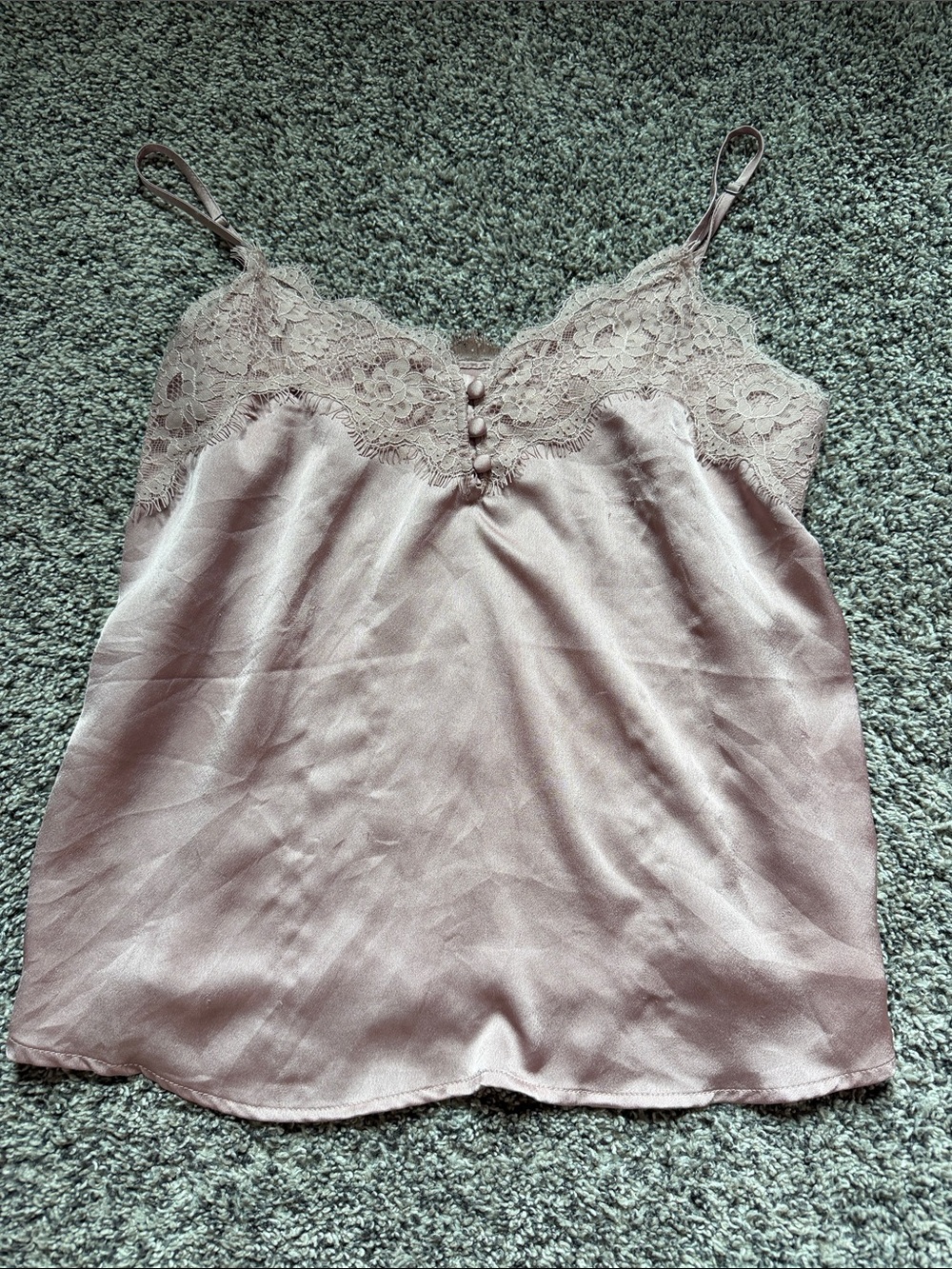 Abercrombie & Fitch blush pink satin lace camisole